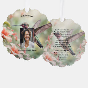 Christliches Gedenkfoto-Andenken Kolibri Ornament Karte