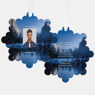 Christliches Gedenkfoto Bergsee Winter Schnee Ornament Karte