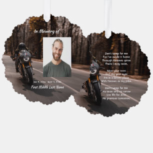 Christliches Gedenkfoto Motorrad Biker  Ornament Karte