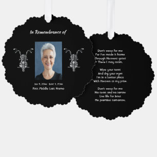 Christliches Gedenkfoto Motorrad Biker Ornament Karte