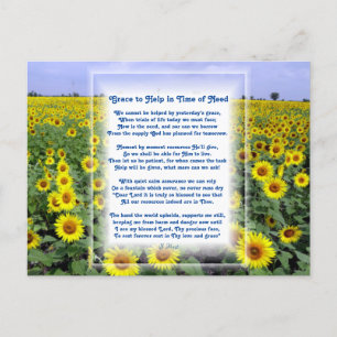 christliches Gedicht "Hilfe in der Zeit der Not" Feiertagspostkarte