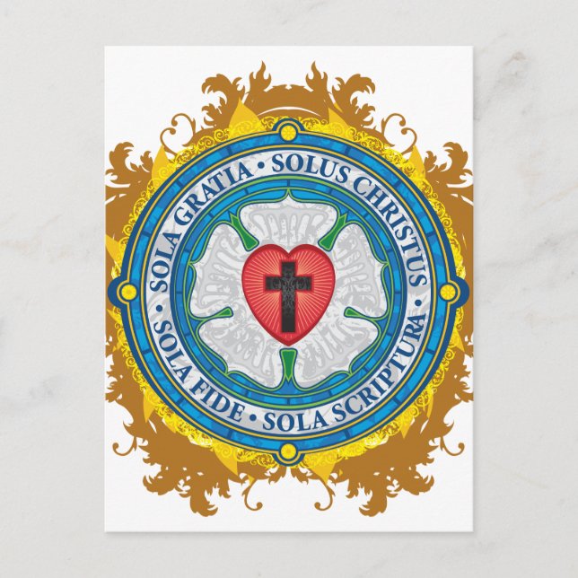 Christliches Geschenk Luther Rose Jesus Cross Gott Postkarte (Vorderseite)