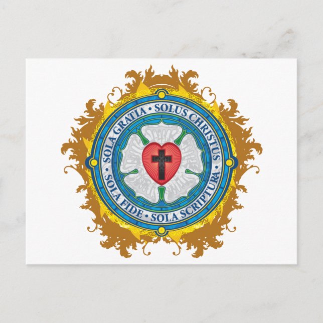 Christliches Geschenk Luther Rose Jesus Cross Gott Postkarte (Vorderseite)