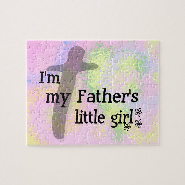 Christliches Girl-Puzzle mit rosa und gelben Herze Puzzle (Horizontal)