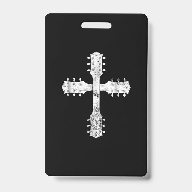 christliches Gitarrenkreuz Ausweis (Vorderseite)