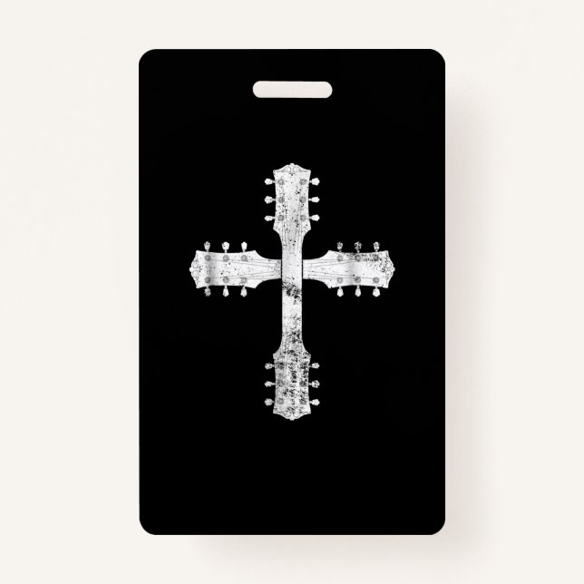 christliches Gitarrenkreuz Ausweis (Vorderseite)