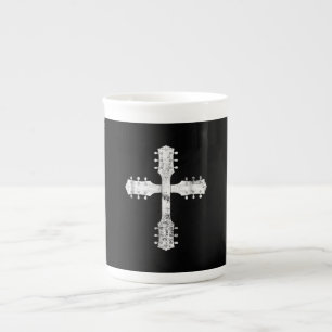 christliches Gitarrenkreuz Prozellantasse