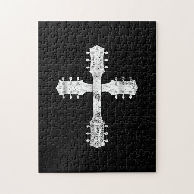 christliches Gitarrenkreuz Puzzle (Vertikal)