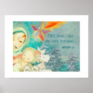Christliches, glaubensbasiertes Weihnachtsposter Poster