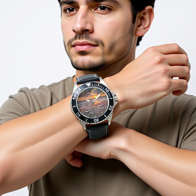 Christliches Glaubenskreuz mit Mark 11:24 Armbanduhr (Von Creator hochgeladen)