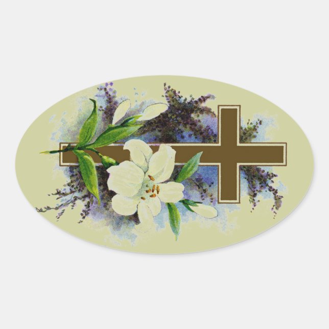 Christliches Gold Ovaler Aufkleber (Vorderseite)