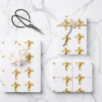 Christliches, goldfarbenes Quermuster