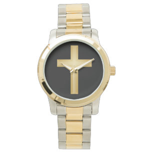 Christliches Goldkreuz Armbanduhr