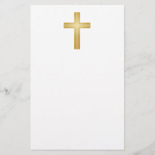 Christliches Goldkreuz Briefpapier