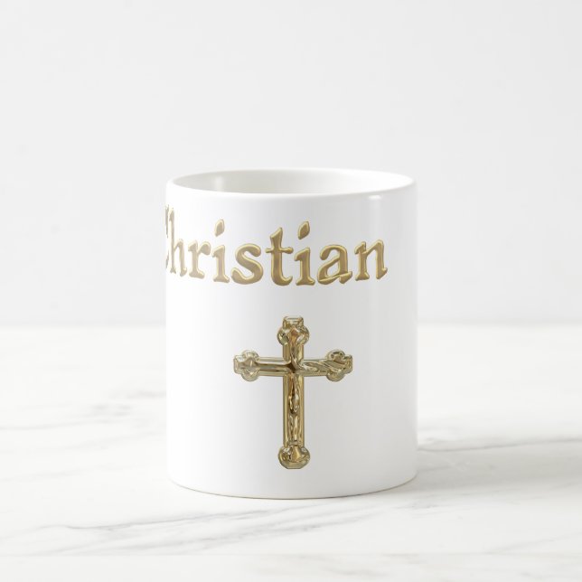 Christliches Goldkreuz Kaffeetasse (Mittel)