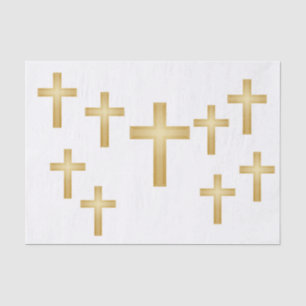 Christliches Goldkreuz Seidenpapier