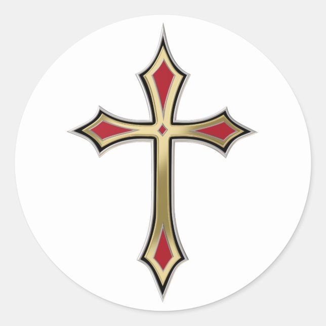Christliches Goldrausch Runder Aufkleber (Vorderseite)