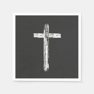 Christliches Grunge-Kreuz Serviette