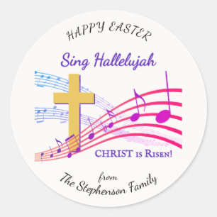 Christliches HALLELUJA CHRISTUS IST AUFERSTANDEN O Runder Aufkleber