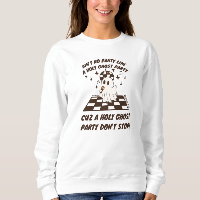 Christliches Halloween niedliches Geisterpullover Sweatshirt (Vorderseite)