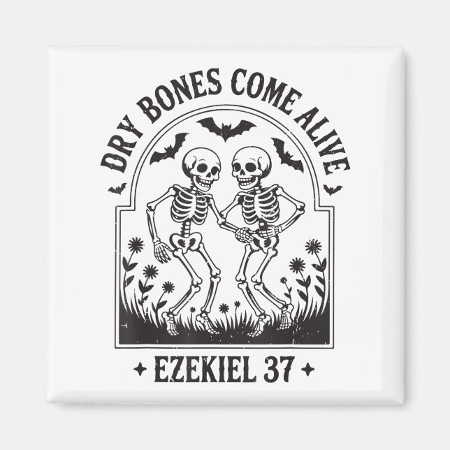 Christliches Halloween Trockene Knochen werden leb Magnet (Vorne)
