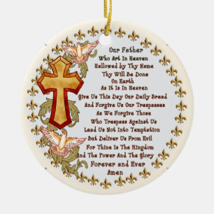 Christliches Herren-Gebet-Ornament Keramik Ornament