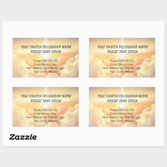 Christliches Himmlisches Cloud Church Business Rechteckiger Aufkleber (Blatt)