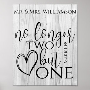 Christliches Hochzeitsschriftzitat Faux-Holzgesche Poster