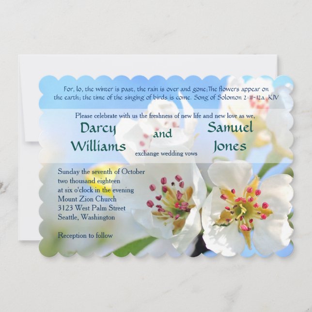 Christliches Hochzeitssong von Solomon Einladung (Vorderseite)