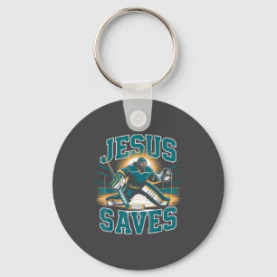 Christliches Hockey Jesus rettet Torwart Humor Rel Schlüsselanhänger