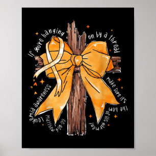 Christliches Jesus-Kreuz-Band Orange Leukämie A Poster