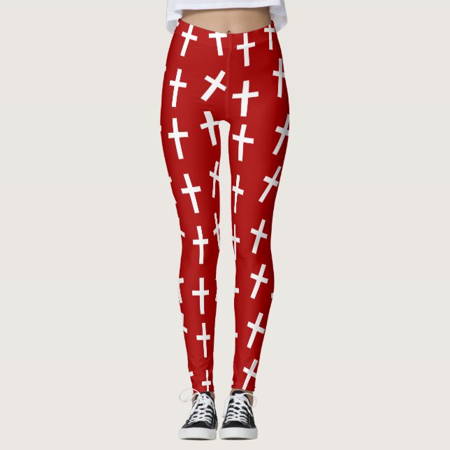 Christliches Jesus-Kreuz Leggings (Vorderseite)