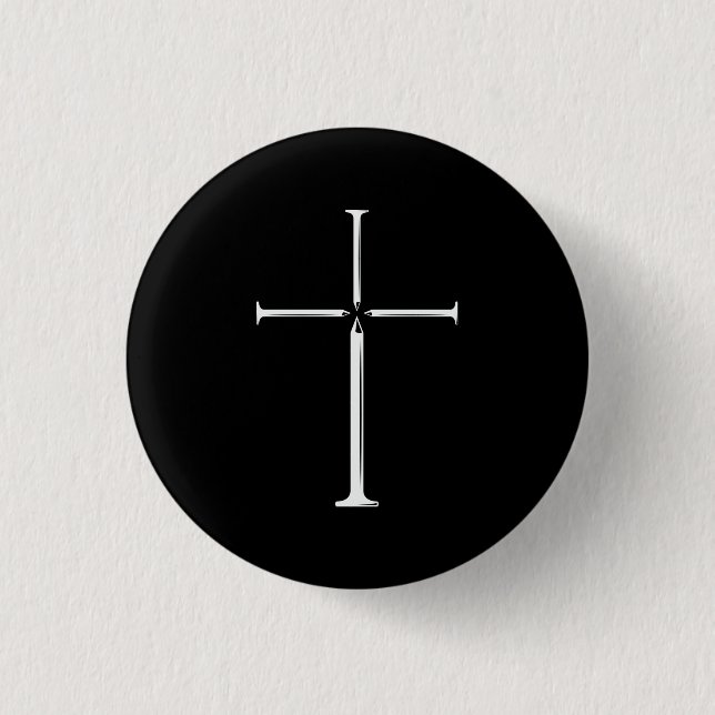 Christliches Jesus Nail Cross Button (Vorderseite)