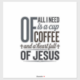 Christliches Kaffee-Jesus-Zitat Vintage-Shirt-Desi Aufkleber