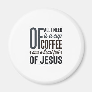 Christliches Kaffee-Jesus-Zitat Vintage-Shirt-Desi Magnet