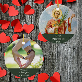 Christliches katholisches Foto Glücklicher Valenti Keramik Ornament