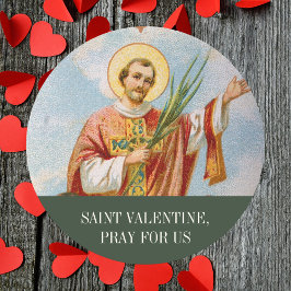 Christliches katholisches Gebet St. Valentinstag Runder Aufkleber