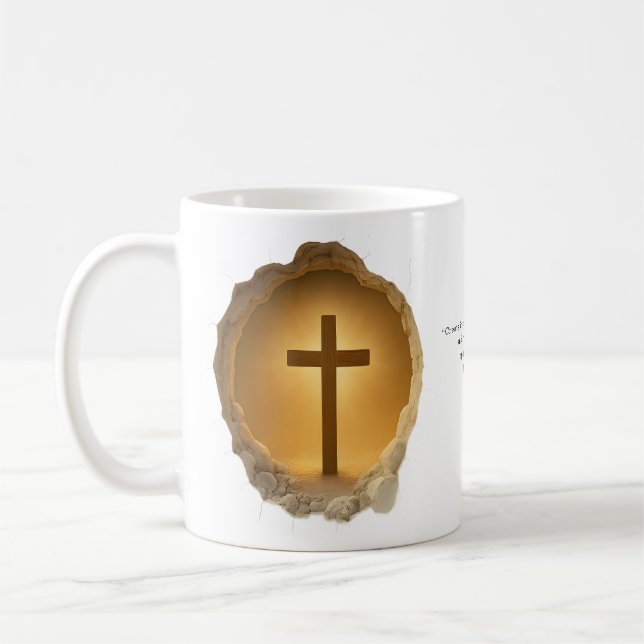 Christliches Kreuz 3D  Kaffeetasse (Links)
