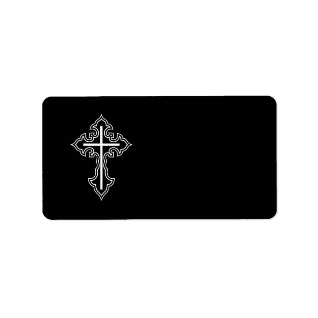 Christliches Kreuz Adressaufkleber (Vorne)