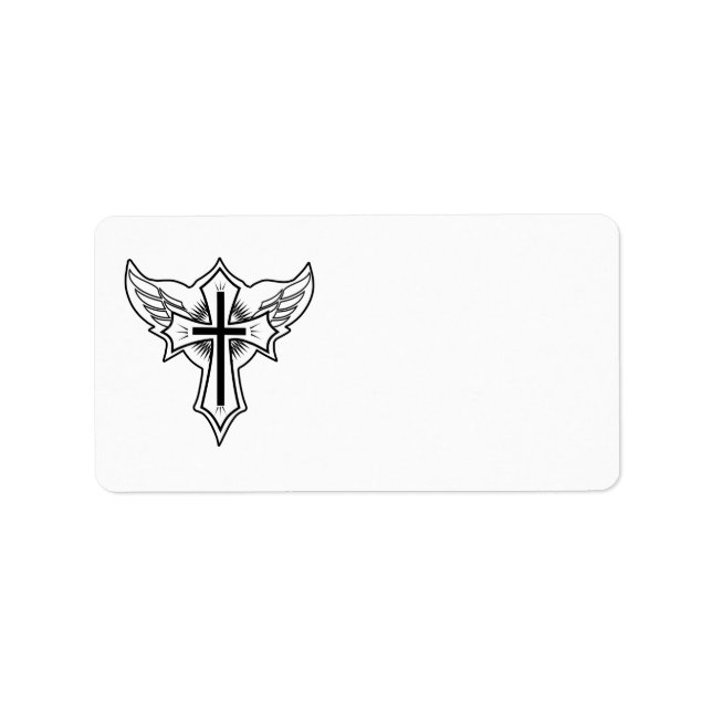 Christliches Kreuz Adressaufkleber (Vorne)