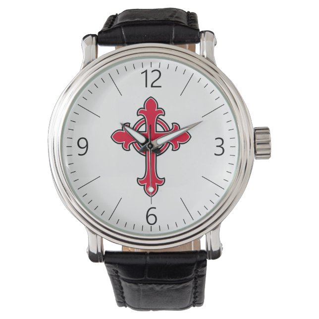 Christliches Kreuz Armbanduhr (Vorderseite)