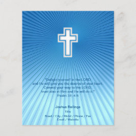 Christliches Kreuz auf blauem Hintergrund Flyer