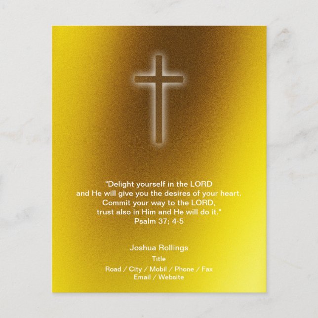 Christliches Kreuz auf Goldbasis Flyer (Vorne)