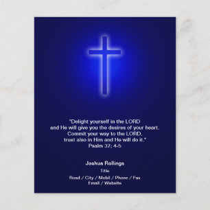 Christliches Kreuz auf marineblau Hintergrund Flyer
