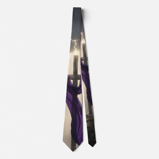 Christliches Kreuz - Auferstehung Schlips Krawatte (Vorderseite)