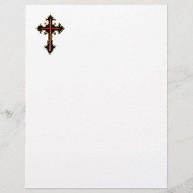 Christliches Kreuz Briefbogen (Vorderseite)