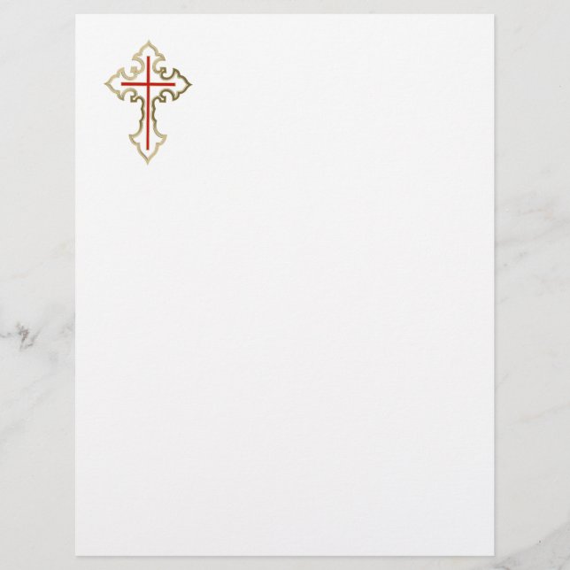 Christliches Kreuz Briefbogen (Vorderseite)