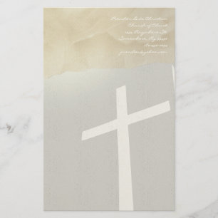 Christliches Kreuz Briefpapier auf Grau