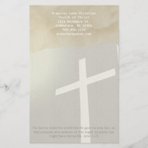 Christliches Kreuz Briefpapier auf Grau