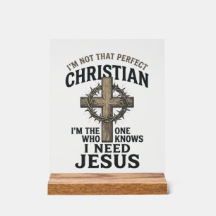 Christliches Kreuz Dornenkrone Vintage-Glaubens-Sh Acrylschild